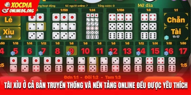 Tài Xỉu ở cả bản truyền thống và nền tảng online đều được yêu thích